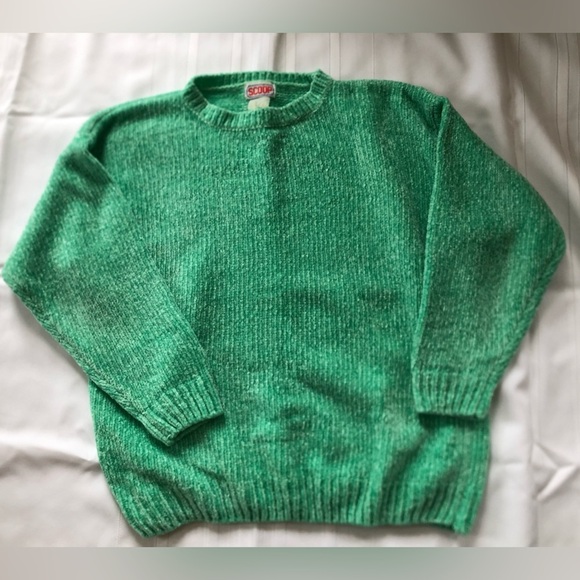 Vtg Cozy Mint Green Chenille Sweater - Picture 5 of 10